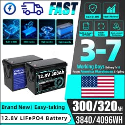 1PCS 12V 300AH 320Ah APP control Lifepo4 battery Pack Grade A 12.8V Rechargeable Battery DIY 24V 48V For Camping Solar Golf Cart US Stock