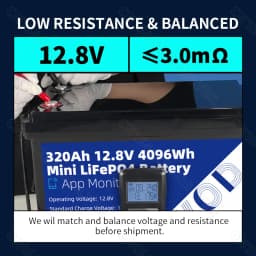 1PCS 12V 300AH 320Ah APP control Lifepo4 battery Pack Grade A 12.8V Rechargeable Battery DIY 24V 48V For Camping Solar Golf Cart US Stock