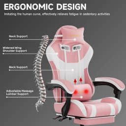 3-in-1 Ergonomic Chair: Versatile for Work, Study, and Gaming with Adjustable Backrest and Footrest