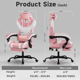 3-in-1 Ergonomic Chair: Versatile for Work, Study, and Gaming with Adjustable Backrest and Footrest