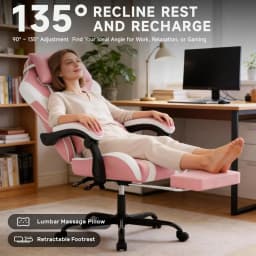 3-in-1 Ergonomic Chair: Versatile for Work, Study, and Gaming with Adjustable Backrest and Footrest