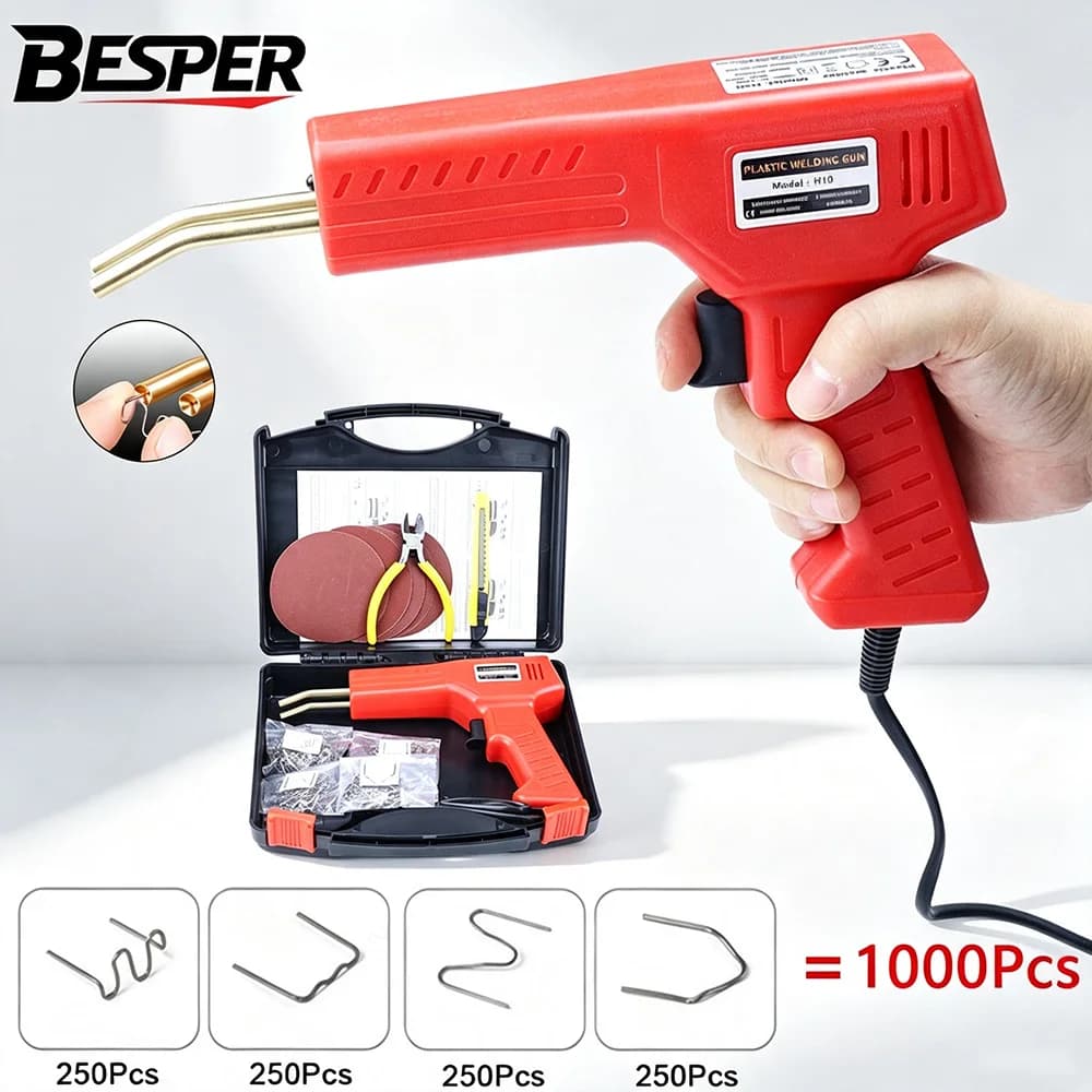 Hot Stapler Plastic Welding Gun Kit 1000Pcs Staples Plastic Welder Soldering Iron for Car Bumper PVC ABS Plastic Repair Tools