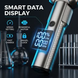 Electric Shaver for Men 5-Blade Reciprocating Foil Razor 10000 RPM High Velocity Motor LED Digital Display IPX6 Waterproof Wet Dry Shaving Type-C Fast Rechargeable Gunmetal Metallic Grooming Kit
