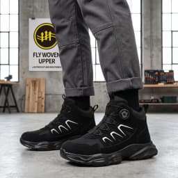 All Seasons Steel Toe Work Footwear for Men Women Impact Resistant Steel Toe Cap Sneakers Boots Lightweight Comfortable Industrial Safety Shoes Wear Resistant Durable for Construction Labor Daily Use Full Sizes Perfect Labor Day Father’s Day Gift