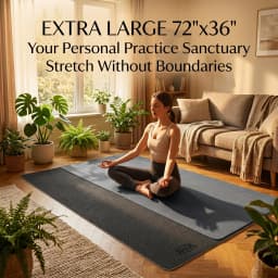 HAPBEAR Large Yoga Mat, Extra Wide 72"x36" 6mm TPE Double Sided Non Slip Exercise Mat, Non-Slip Textured Surface, Durable Cushion Floor Mat for Home Workout Yoga Pilates Stretching, Includes Carry Bag