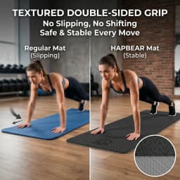 HAPBEAR Large Yoga Mat, Extra Wide 72"x36" 6mm TPE Double Sided Non Slip Exercise Mat, Non-Slip Textured Surface, Durable Cushion Floor Mat for Home Workout Yoga Pilates Stretching, Includes Carry Bag