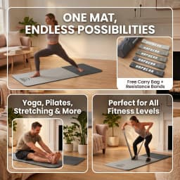 HAPBEAR Large Yoga Mat, Extra Wide 72"x36" 6mm TPE Double Sided Non Slip Exercise Mat, Non-Slip Textured Surface, Durable Cushion Floor Mat for Home Workout Yoga Pilates Stretching, Includes Carry Bag