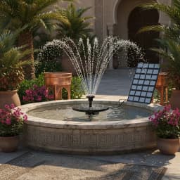 Solar Fountain Pump, 2.5W Solar Water Pump with 4ft Tubing for Hummingbird Bath, Small Pond and Fish Tank