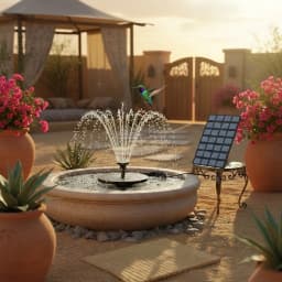 Solar Fountain Pump, 2.5W Solar Water Pump with 4ft Tubing for Hummingbird Bath, Small Pond and Fish Tank
