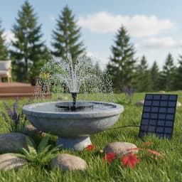 Solar Fountain Pump, 2.5W Solar Water Pump with 4ft Tubing for Hummingbird Bath, Small Pond and Fish Tank