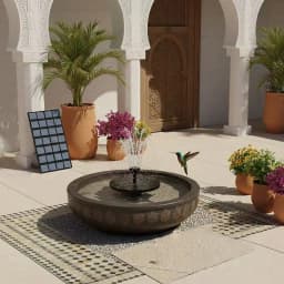 Solar Fountain Pump, 2.5W Solar Water Pump with 4ft Tubing for Hummingbird Bath, Small Pond and Fish Tank
