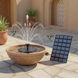 Solar Fountain Pump, 2.5W Solar Water Pump with 4ft Tubing for Hummingbird Bath, Small Pond and Fish Tank