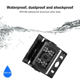 iPoster 7 Inch LCD Screen Car Monitor 12v 24v With Remote Control 4PIN Rear View Reversing Backup Camera 120 Degree View Angle 18 IR LEDs Night Visioin IP68 Waterproof For Truck Rv Caravan Trailer Camper Motorhome