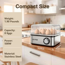 Egg Cooker, 8-Egg Electric Boiler for Hard Boiled Eggs
