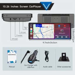 Pionray 10-inch Portable CarPlay Android Auto Screen for Vehicle