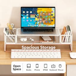Multifunctional Computer Monitor Riser Desktop Storage Stand Desk Organizer Shelf Laptop Elevating Holder for Home Office Desktop Keyboard Storage