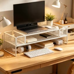 Multifunctional Computer Monitor Riser Desktop Storage Stand Desk Organizer Shelf Laptop Elevating Holder for Home Office Desktop Keyboard Storage