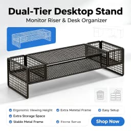 Multifunctional Computer Monitor Riser Desktop Storage Stand Desk Organizer Shelf Laptop Elevating Holder for Home Office Desktop Keyboard Storage
