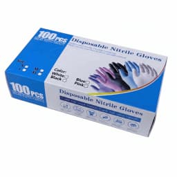 Disposable Nitrile Blend Gloves 20/100pcs, Powder‑Free Latex‑Free Textured Grip Protective Gloves, Multi‑Purpose Work Gloves Blue Black Pink White for Kitchen Cleaning Tattoo Household Industrial