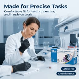 Disposable Nitrile Blend Gloves 20/100pcs, Powder‑Free Latex‑Free Textured Grip Protective Gloves, Multi‑Purpose Work Gloves Blue Black Pink White for Kitchen Cleaning Tattoo Household Industrial