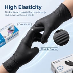 Disposable Nitrile Blend Gloves 20/100pcs, Powder‑Free Latex‑Free Textured Grip Protective Gloves, Multi‑Purpose Work Gloves Blue Black Pink White for Kitchen Cleaning Tattoo Household Industrial