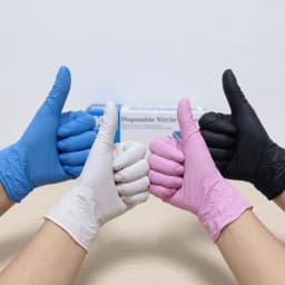Disposable Nitrile Blend Gloves 20/100pcs, Powder‑Free Latex‑Free Textured Grip Protective Gloves, Multi‑Purpose Work Gloves Blue Black Pink White for Kitchen Cleaning Tattoo Household Industrial