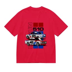 Men's Vintage Datsun 510 Racing Car Graphic T-Shirt, Retro JDM Auto Motif Tee, Casual Summer Short Sleeve Streetwear Top