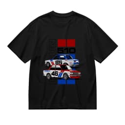 Men's Vintage Datsun 510 Racing Car Graphic T-Shirt, Retro JDM Auto Motif Tee, Casual Summer Short Sleeve Streetwear Top