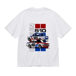 Men's Vintage Datsun 510 Racing Car Graphic T-Shirt, Retro JDM Auto Motif Tee, Casual Summer Short Sleeve Streetwear Top