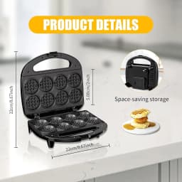 Mini Waffle Maker, Makes 8 Mini Waffles, Small Waffle Iron