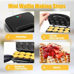 Mini Waffle Maker, Makes 8 Mini Waffles, Small Waffle Iron