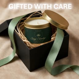 EVODUCK 4 Pack Aromatherapy Candle Set 2 Sage Smudge 2 Palo Santo Soy Wax Scented Candles in Gold Travel Tin 20H+ Burn Fresh Herbal & Warm Woody Smoke Fragrance for Meditation Yoga Spa Relaxation Home Ambience Housewarming Gift Bedroom Decor Candle