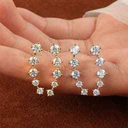 OXTAO Sparkling Moissanite Crawler Stud Earrings D VVS1 for Women Girl 14K Gold Filled Lab Imitation Diamond 2.4ct Earrings Jewelry Accessories Valentine Anniversary Day Birthday Gifts