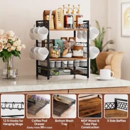 Coffee Bar Organizer Coffee Station K Cup Holder for Countertop