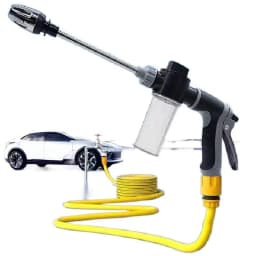 High‑Pressure Car Washing Water Gun with Long Handle Foam Kettle, Metal Joint Car Wash Sprayer Nozzle for RV External Cleaning Garden Water Hose Shower Watering