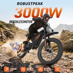 Bopzin Peak 3000W Q8 Electric Dirt Bike for Adults 45MPH 25โโ Fat Tire Battery 60V 35AH Off-Road Mountain Bike