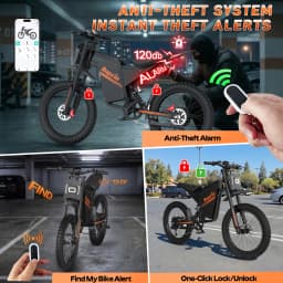 Bopzin Peak 3000W Q8 Electric Dirt Bike for Adults 45MPH 25โโ Fat Tire Battery 60V 35AH Off-Road Mountain Bike