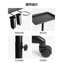 Salon Hairdressing Trolley Cart Adjustable Height Rolling Beauty Tray Stand with Wheels for Barber Shop Hair Styling Tool Storage