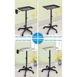 Salon Hairdressing Trolley Cart Adjustable Height Rolling Beauty Tray Stand with Wheels for Barber Shop Hair Styling Tool Storage
