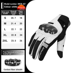 Motorcycle Leather Gloves Carbon Fiber Shell Suitable for Bike Gloves Skateboard Gloves Outdoor Gloves