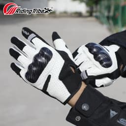 Motorcycle Leather Gloves Carbon Fiber Shell Suitable for Bike Gloves Skateboard Gloves Outdoor Gloves