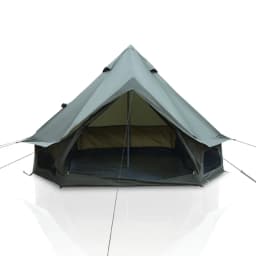 4 Season Bell Tent 9.8 FT, Green Waterproof Glamping Yurt Tent with Stove Jack, Fits 4 People Family Camping Tent for Outdoor Parties & Camping WL
