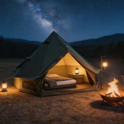 4 Season Bell Tent 9.8 FT, Green Waterproof Glamping Yurt Tent with Stove Jack, Fits 4 People Family Camping Tent for Outdoor Parties & Camping WL