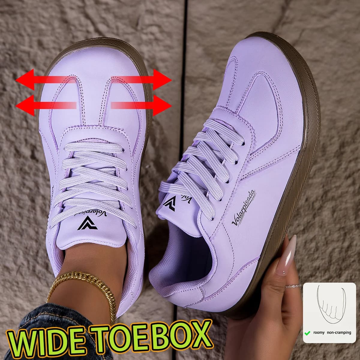 2026 New Women Wide Toe Box Retro Sneakers Soft Flat Gum Sole Lace Up Casual Trainers Ladies Lightweight Comfort Walking Shoes Fashion Color Matching Low Top Vintage German Trainer Daily Outdoor Shopping Street Footwear Plus Size 35-43 Non Slip Breathable