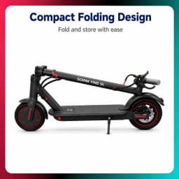 Folding Adult Electric Scooter 350W Brushless Motor 25km/h Max Speed 36V 5Ah Battery 8.5 Inch Tire Smart LED Display Cruise Control Portable E‑Scooter for Urban Commute