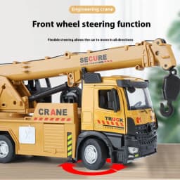 Large metal die-cast crane model simulation sound and light children's toy engineering car boy's birthday holiday gift