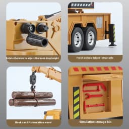 Large metal die-cast crane model simulation sound and light children's toy engineering car boy's birthday holiday gift
