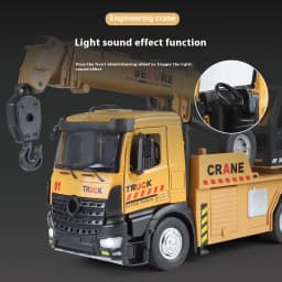Large metal die-cast crane model simulation sound and light children's toy engineering car boy's birthday holiday gift
