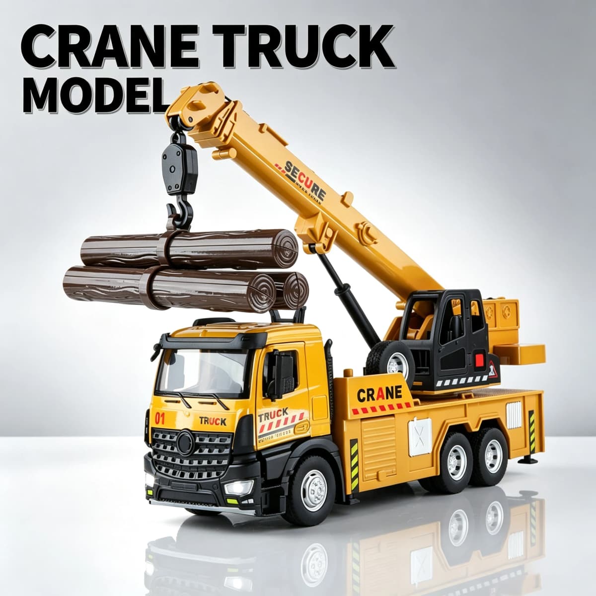 Large metal die-cast crane model simulation sound and light children's toy engineering car boy's birthday holiday gift