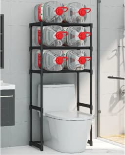 Bathroom Storage Rack Over The Toilet Shelf 3 Tier Space Saver Organizer Multi-Functional Wall Hanging Toilet Storage Rack